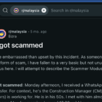 reddit malaysia scam post